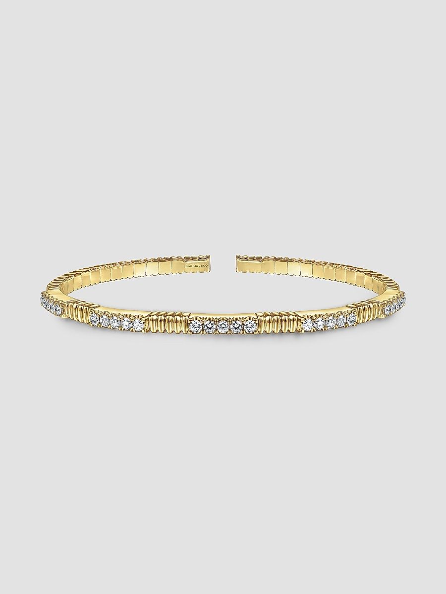 Gabriel & Co Women's Contemporary 14K Yellow Gold & 0.85 TCW Diamond Bangle Bracelet - Yellow Gold