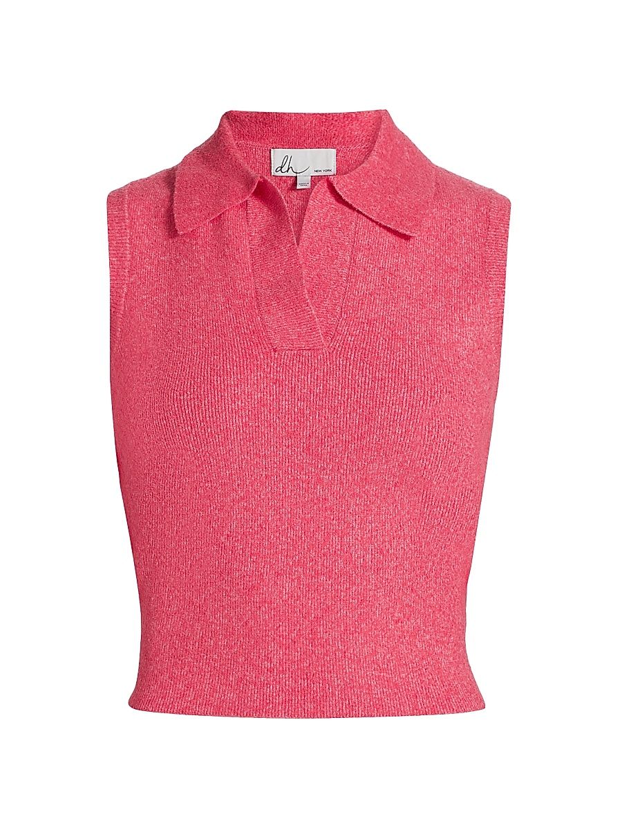 Women's Kiara Rib-Knit Sleeveless Top - Coral Rose - Size Medium