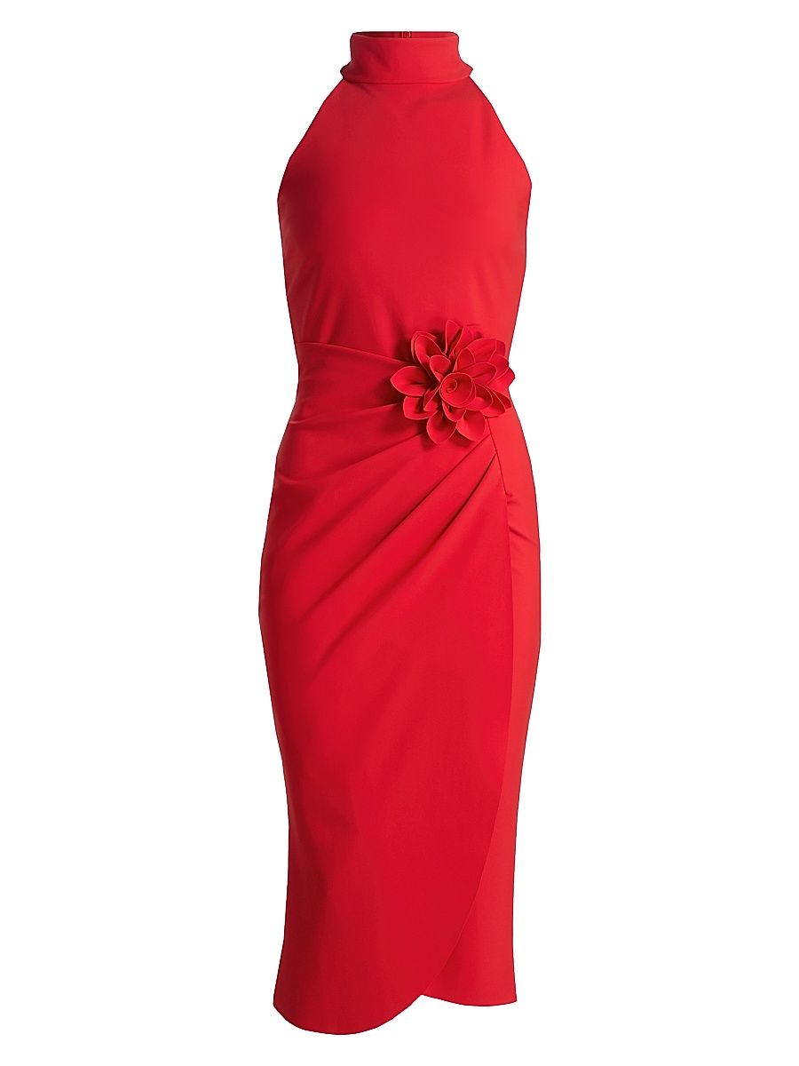 Women's Gudruly Bis Rosette Sleeveless Midi-Dress - Passion - Size 8
