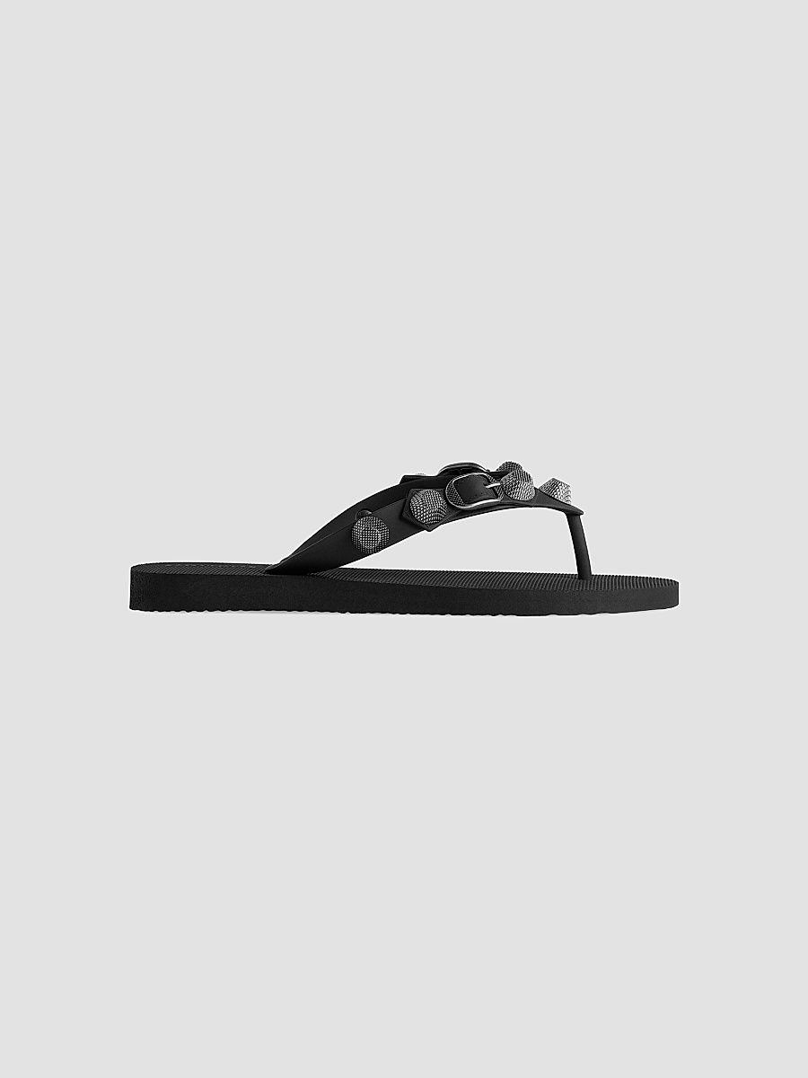 Balenciaga Women's Cagole Thong Sandals - Black - Size 6