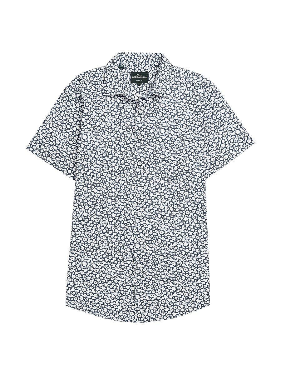 Men's Bolton Street Abstfract Cotton Slim-Fit Shirt - True Navy - Size Small
