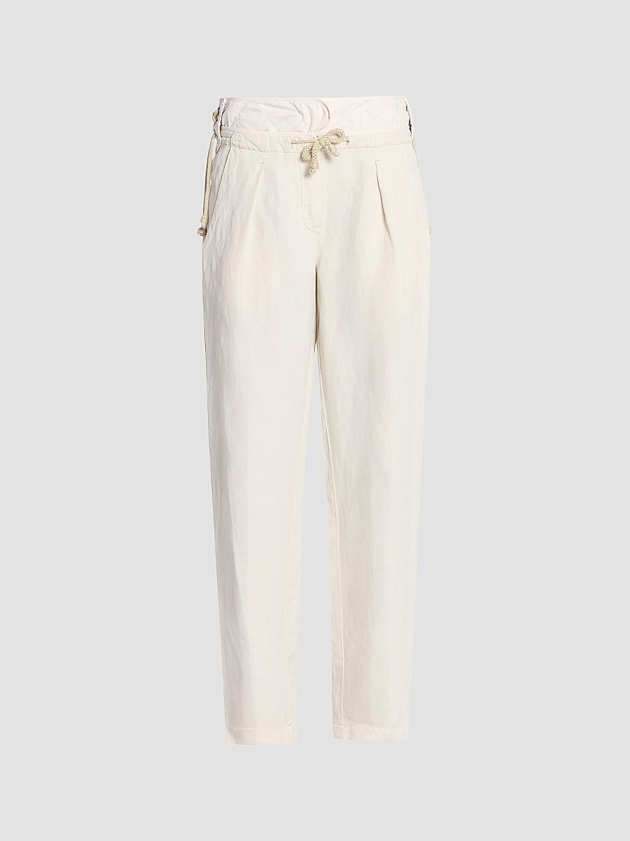 Isabel Marant Women's Sharon Linen-Silk Tapered Pants - Ecru - Size 10