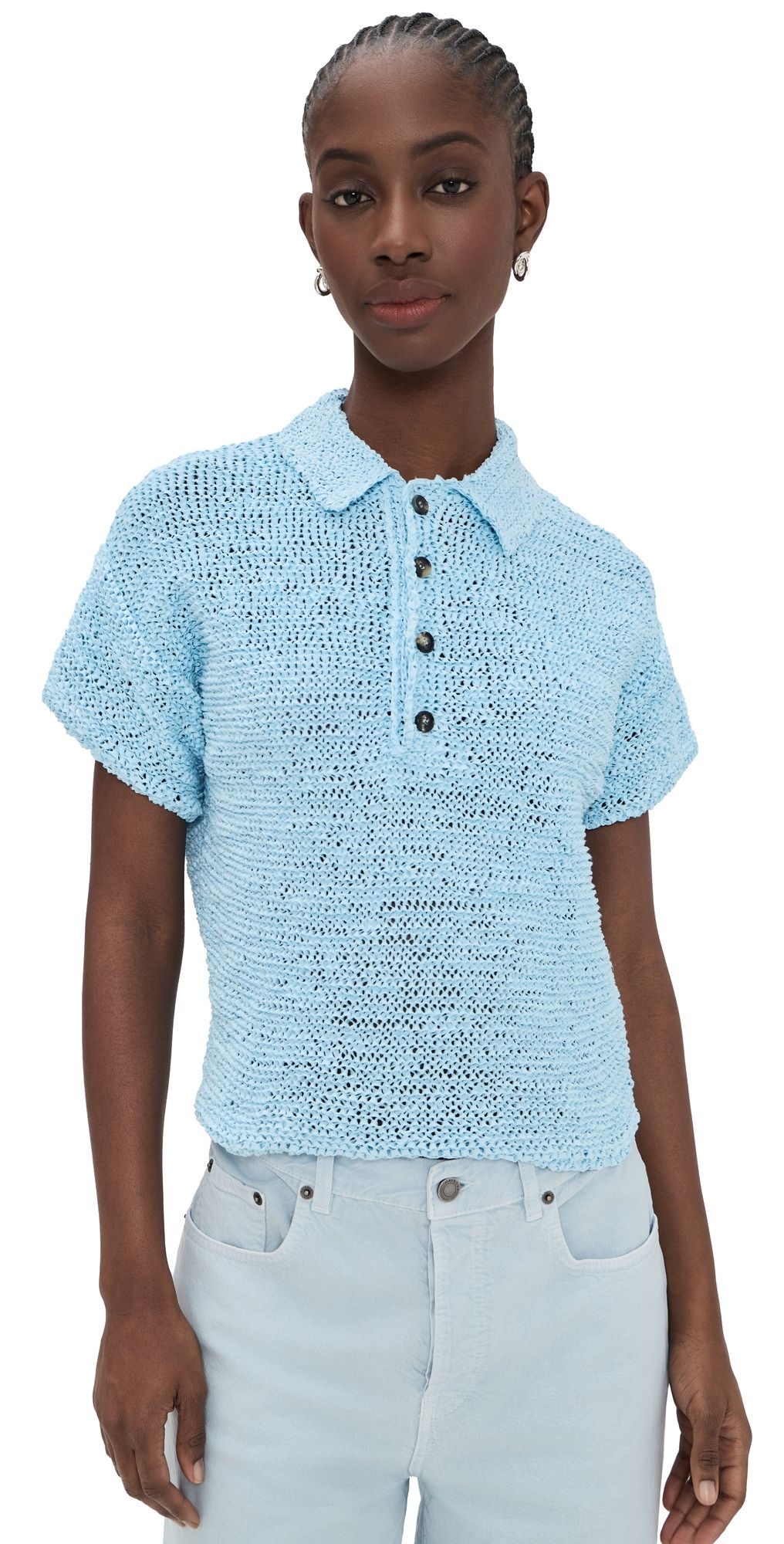 HAIKURE Merle Loose Knit Top Sky M