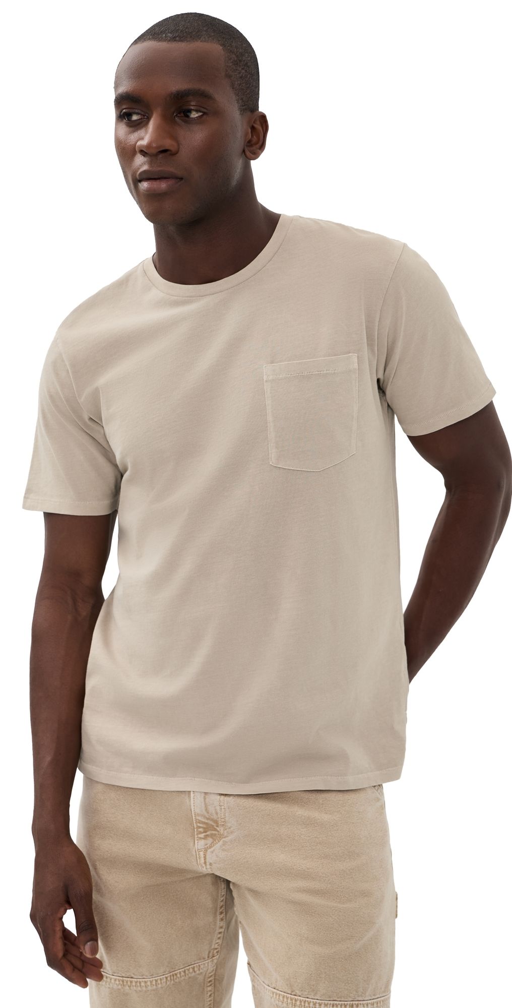 rag & bone Garment Dye Classic Pocket Tee Taupe XXL