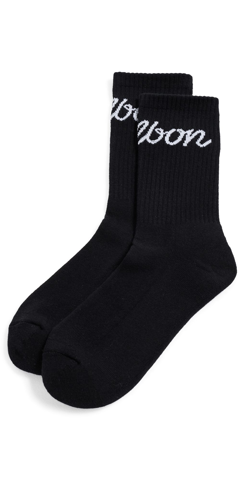 Malbon Bon Script Crew Socks Black One Size