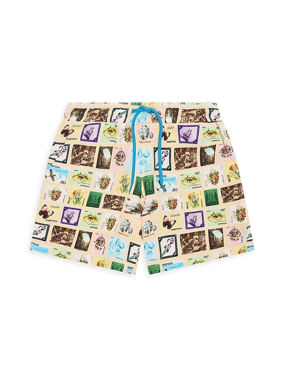 Little Boy's & Boy's Printed Swim Shorts - With Love From Lisbon - Size 8