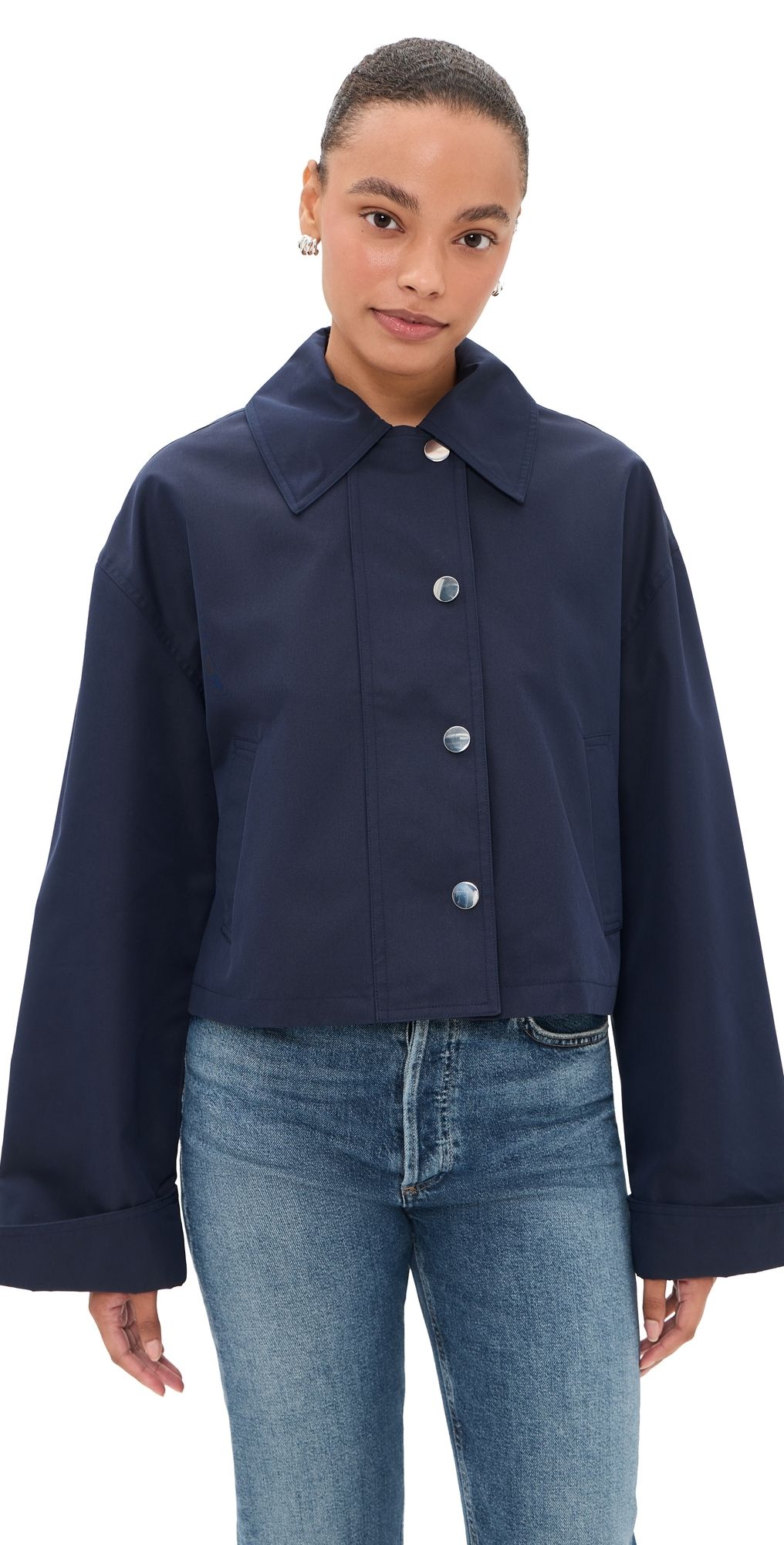 Favorite Daughter The Rue Cropped Trench Navy S