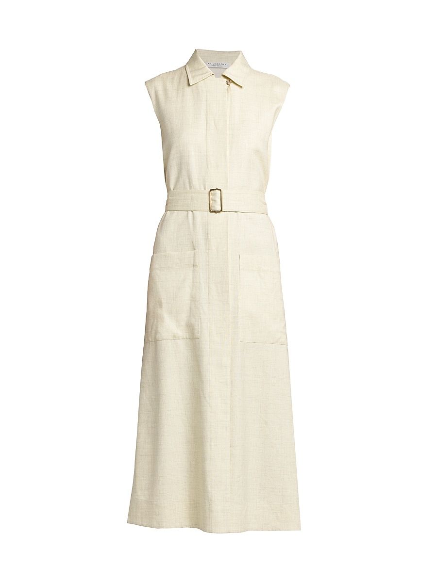 Women's Belted Shirtdress - Fantasy Print Yellow - Size 10