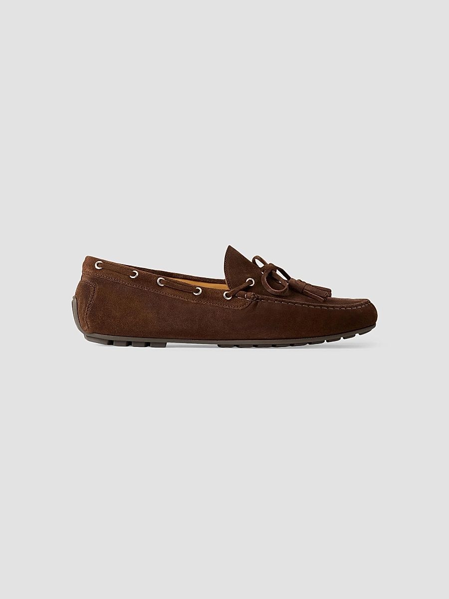 Men's Harold Tassel Suede Driving Shoes - Luggage Brown - Size 9.5
