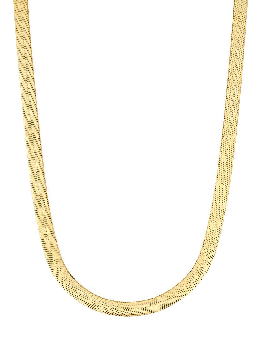 Women's 14K Yellow Gold Park Avenue Statement Herringbone Choker - Gold - Size 14