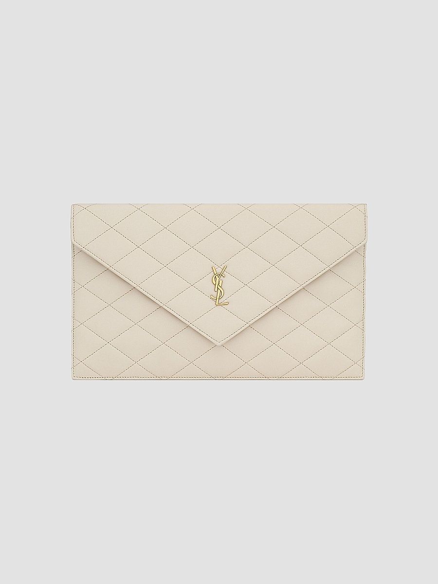 Saint Laurent Women's Paris Pouch in Lambskin - Rouge Cabernet