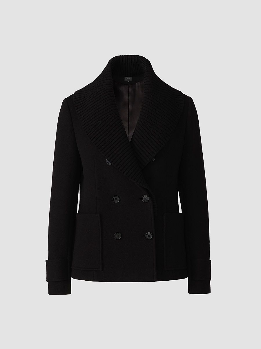 Women's Danielle Double-Breasted Coat - Black - Size Medium