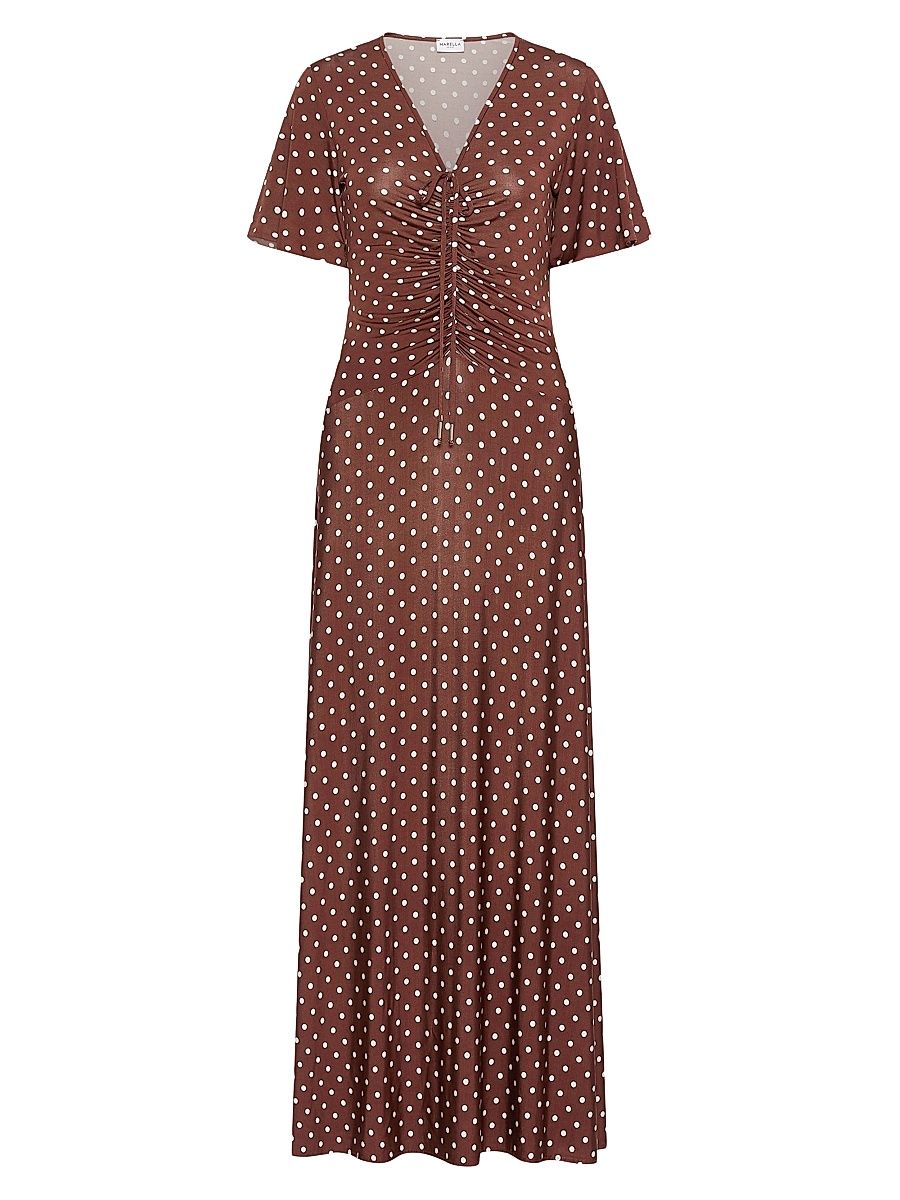 Women's Long Jersey Dress - Brown - Size XL