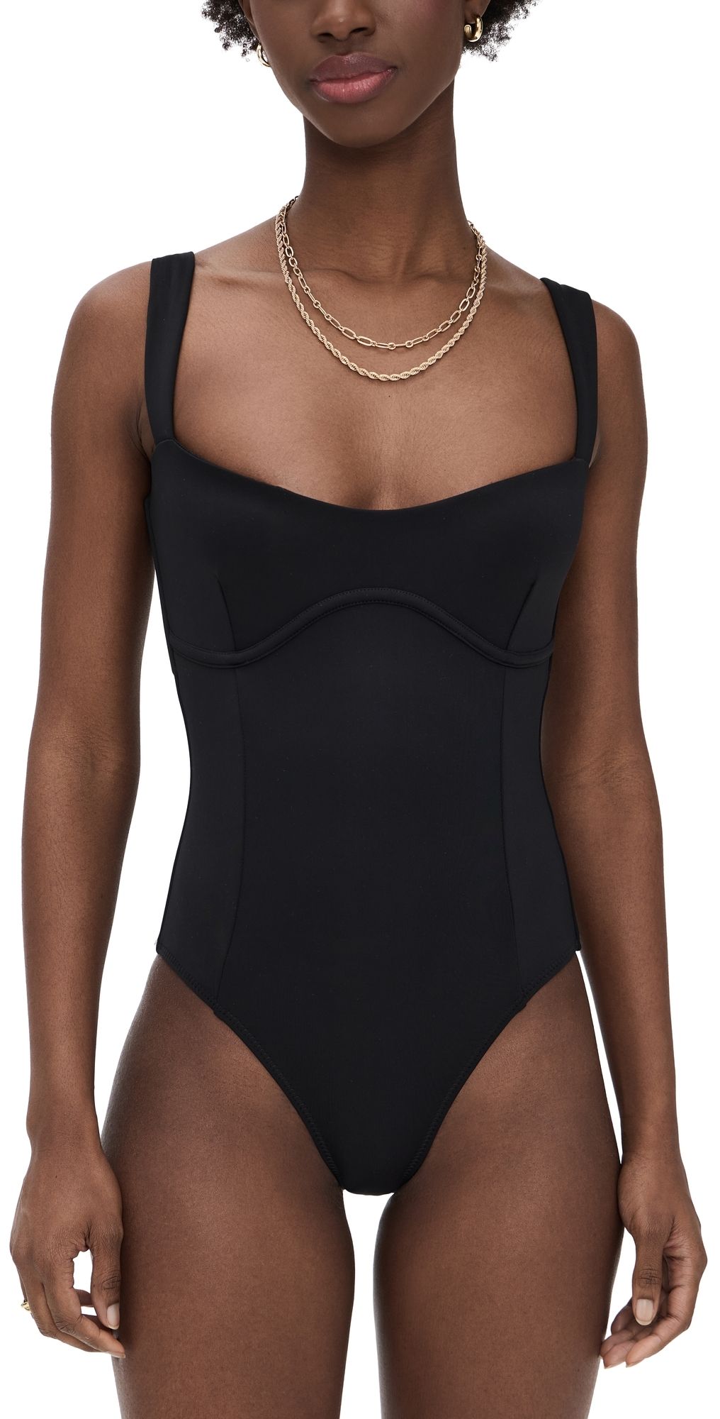 Good American Compression Sweetheart Swimsuit Black M