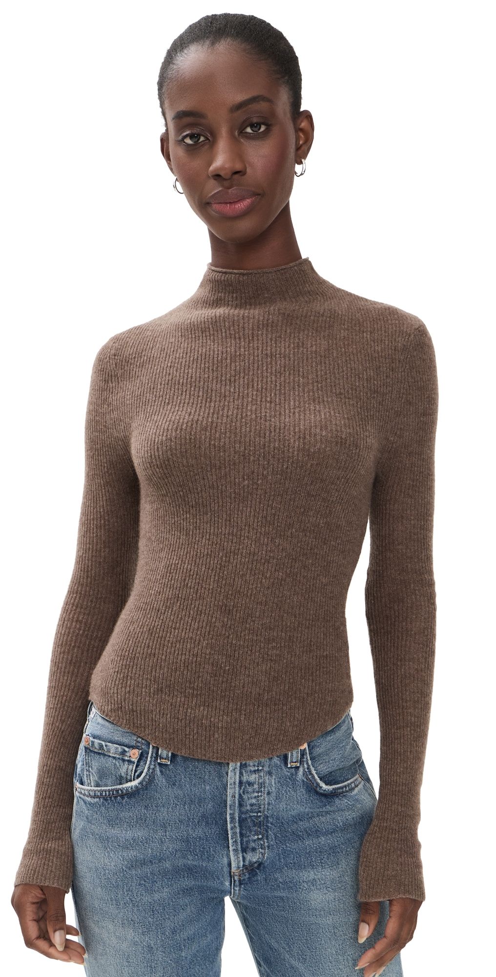 Citizens of Humanity Leelah Mock Neck Sweater Mushroom XL