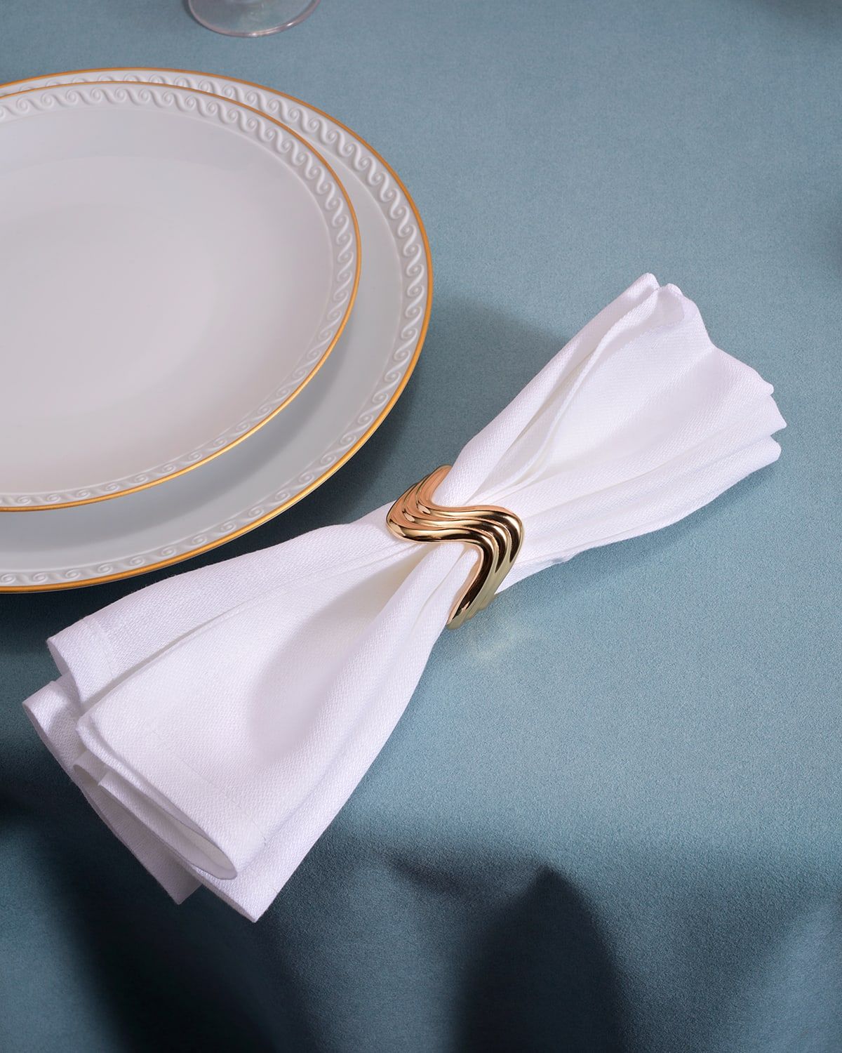Gold-Tone Ripple Napkin Rings Jewels, Set of 4