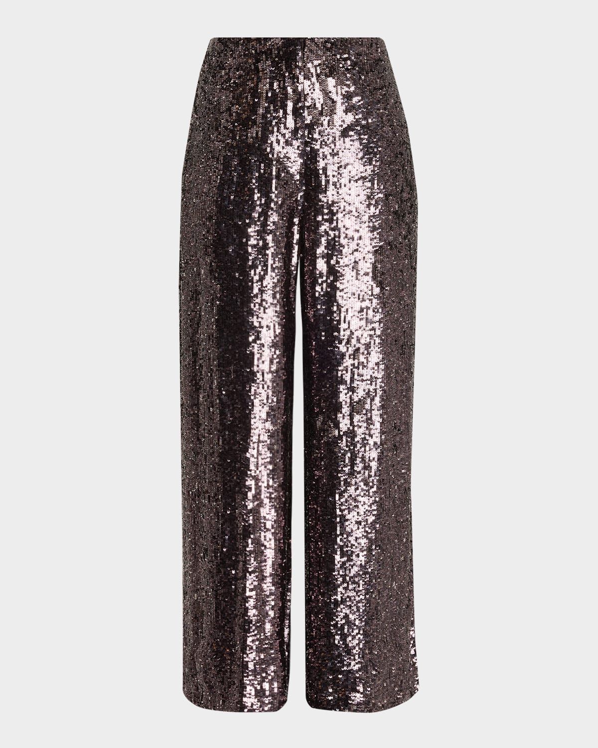 Adieu For Now Sequined Wide-Leg Pants
