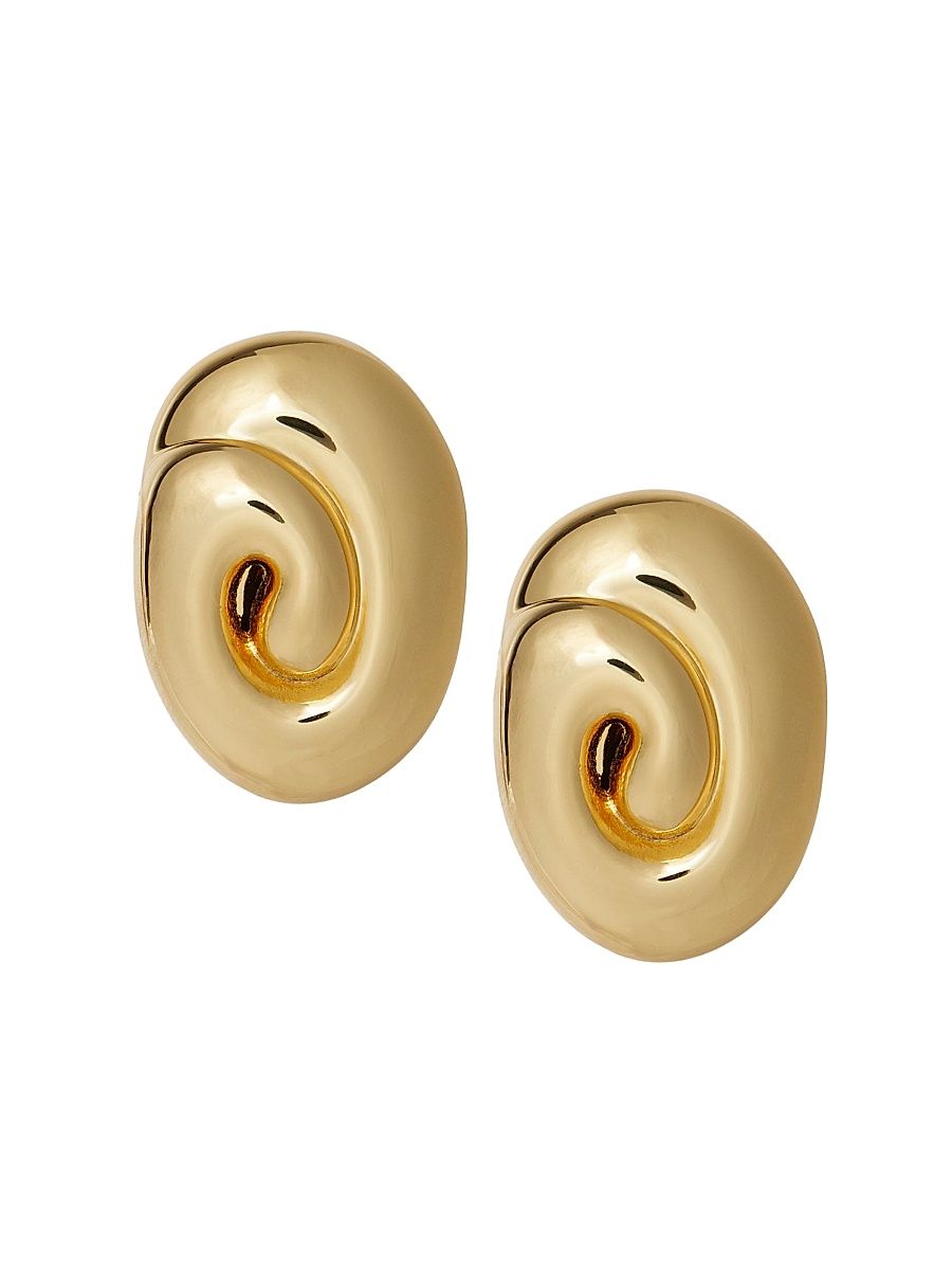 Women's Spiral Dome 14K-Gold-Plated Clip-On Earrings - Gold
