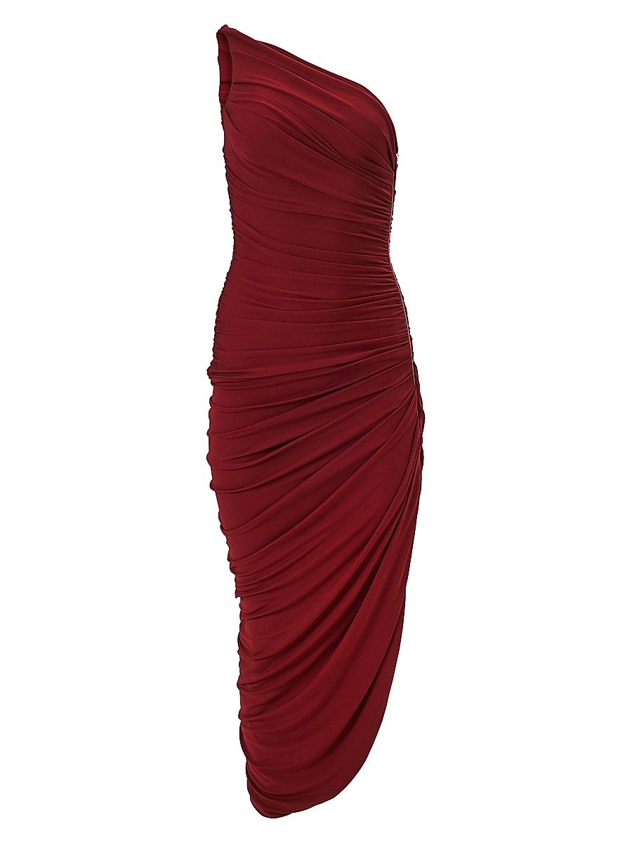 Women's Ruched One-Shoulder Cocktail Dress - Rioja - Size Large
