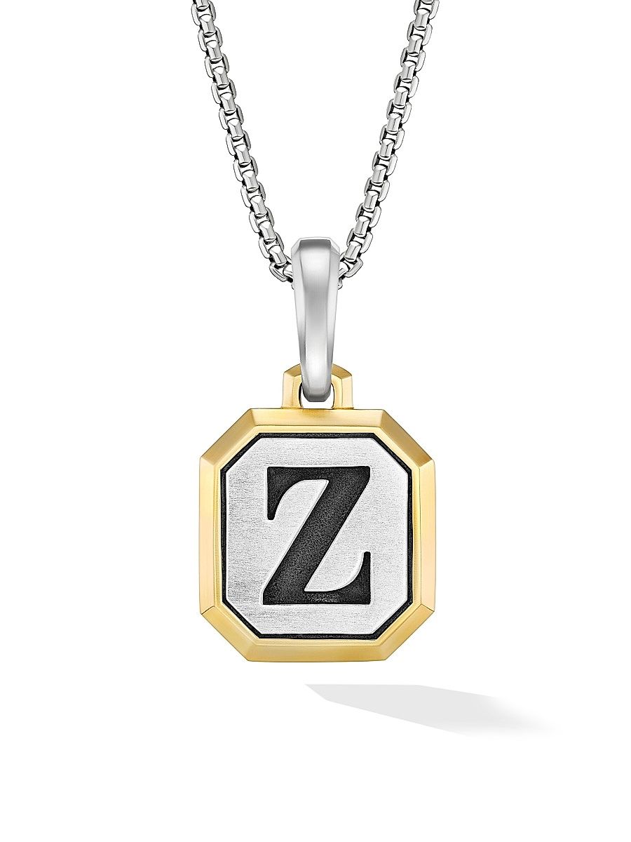 Men's Initial Amulet in Sterling Silver - I Silver