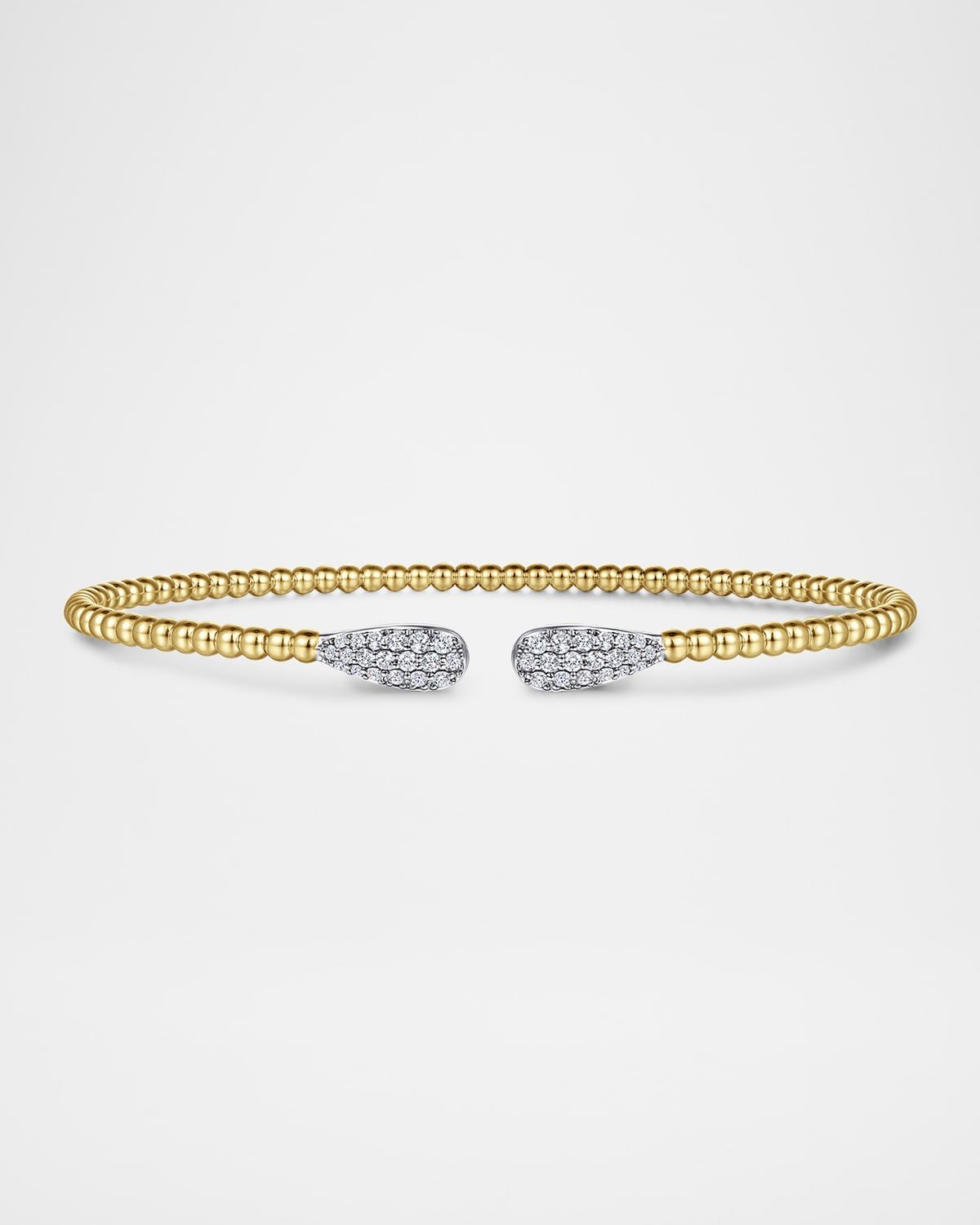 14K Yellow Gold Bujukan Diamond Teardrops Bangle