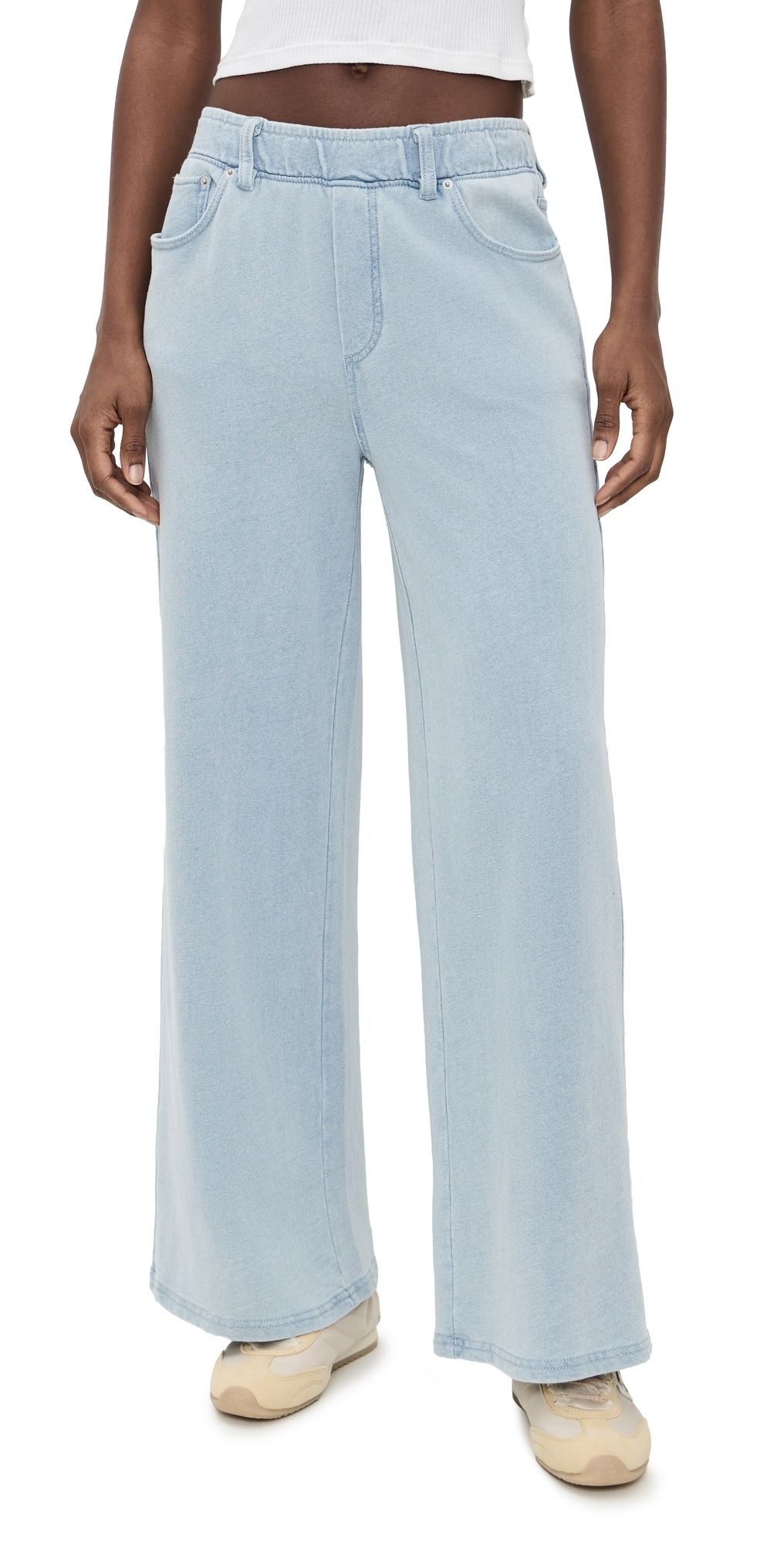 Z Supply Entougage Knit Denim Pants Ocean Air Indigo M