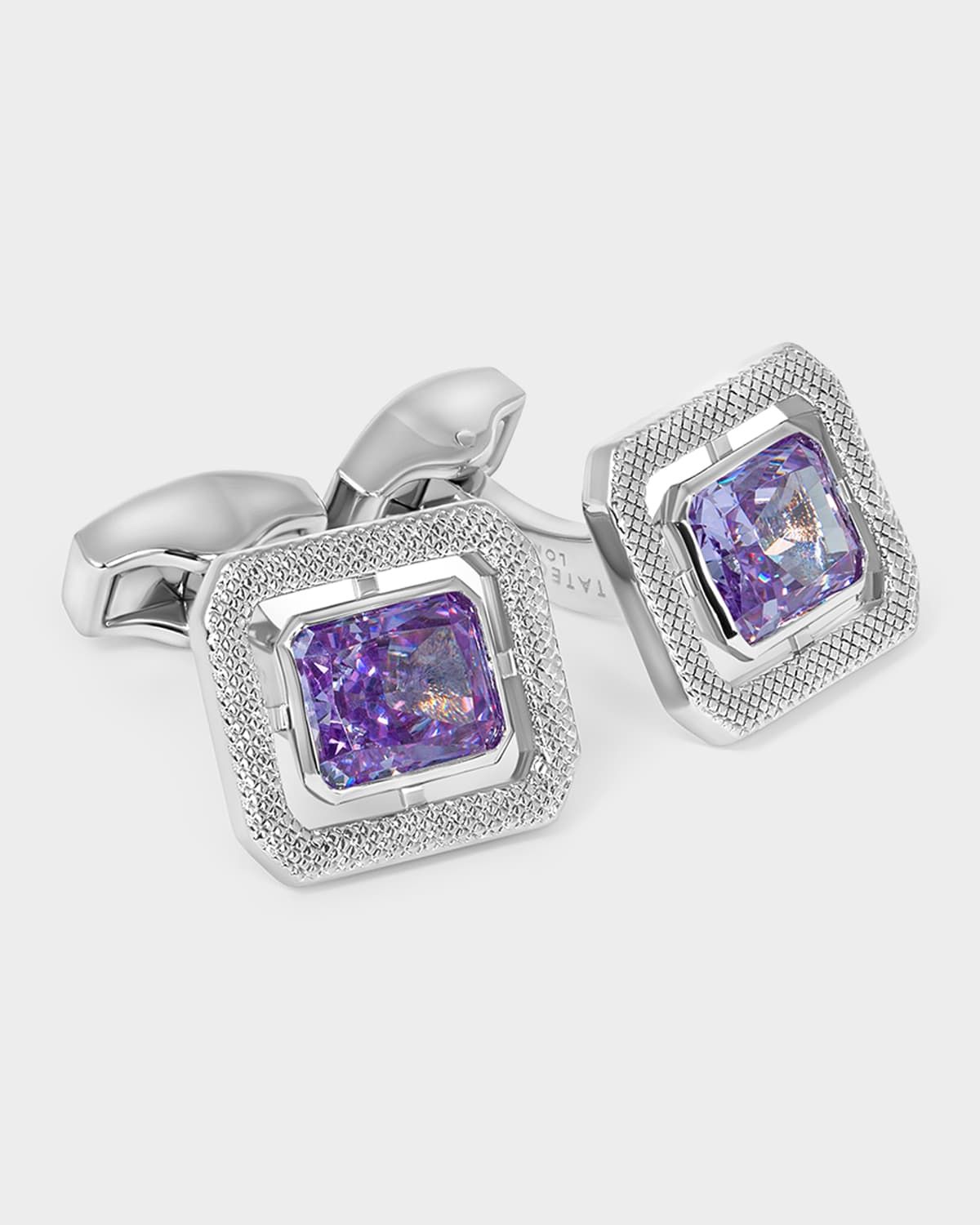 Men & apos;s Halo Rectangular Cufflinks
