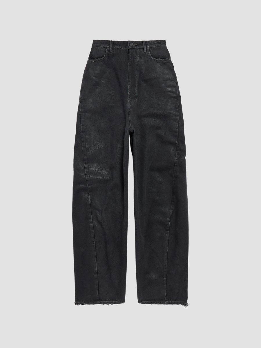 Balenciaga Women's High Waist Barrel Twisted Seam Jeans - Vintage Black - Size 0