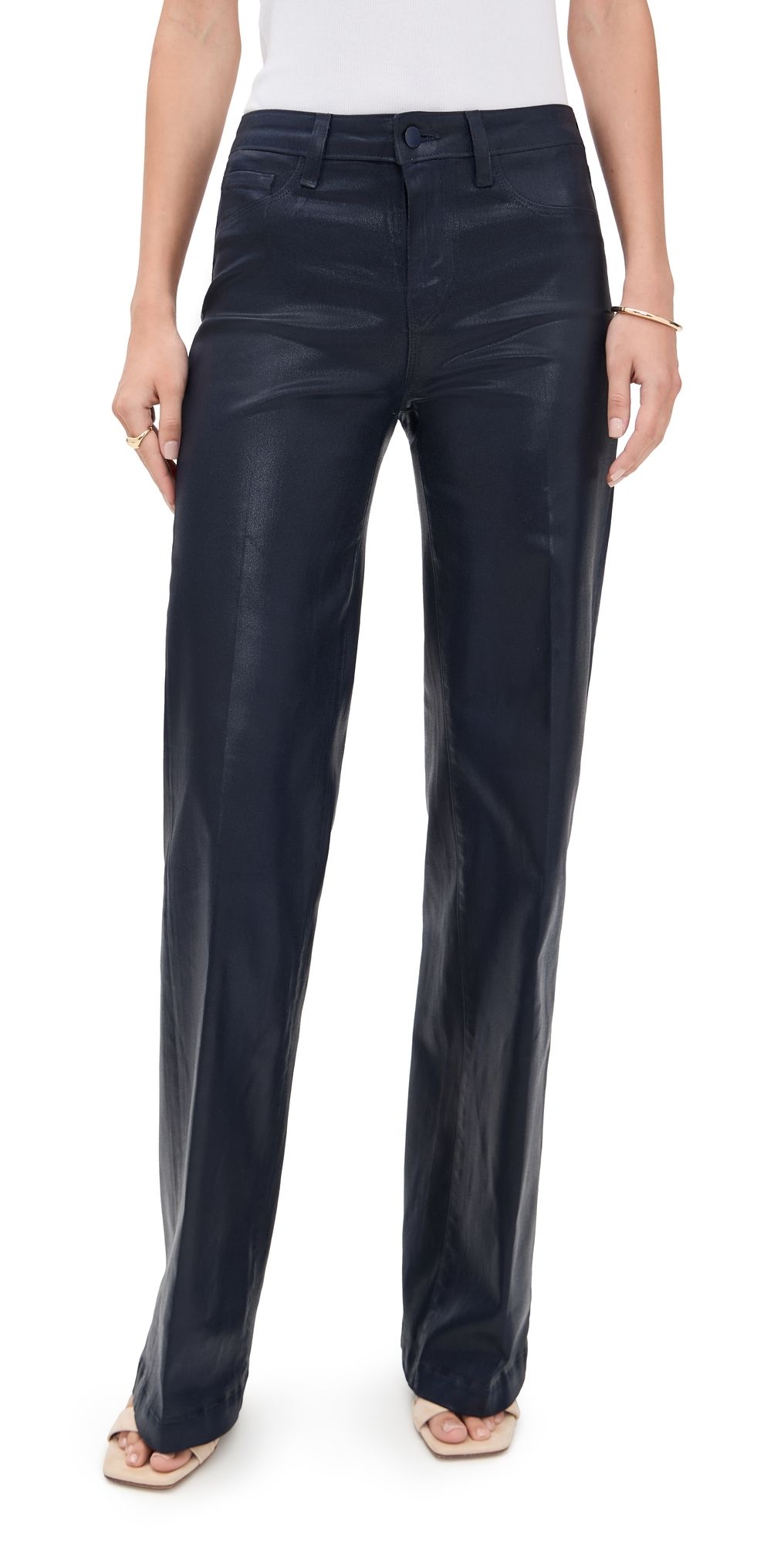 L'AGENCE Clayton Wide Leg Jeans Deep Midnight Coated 26