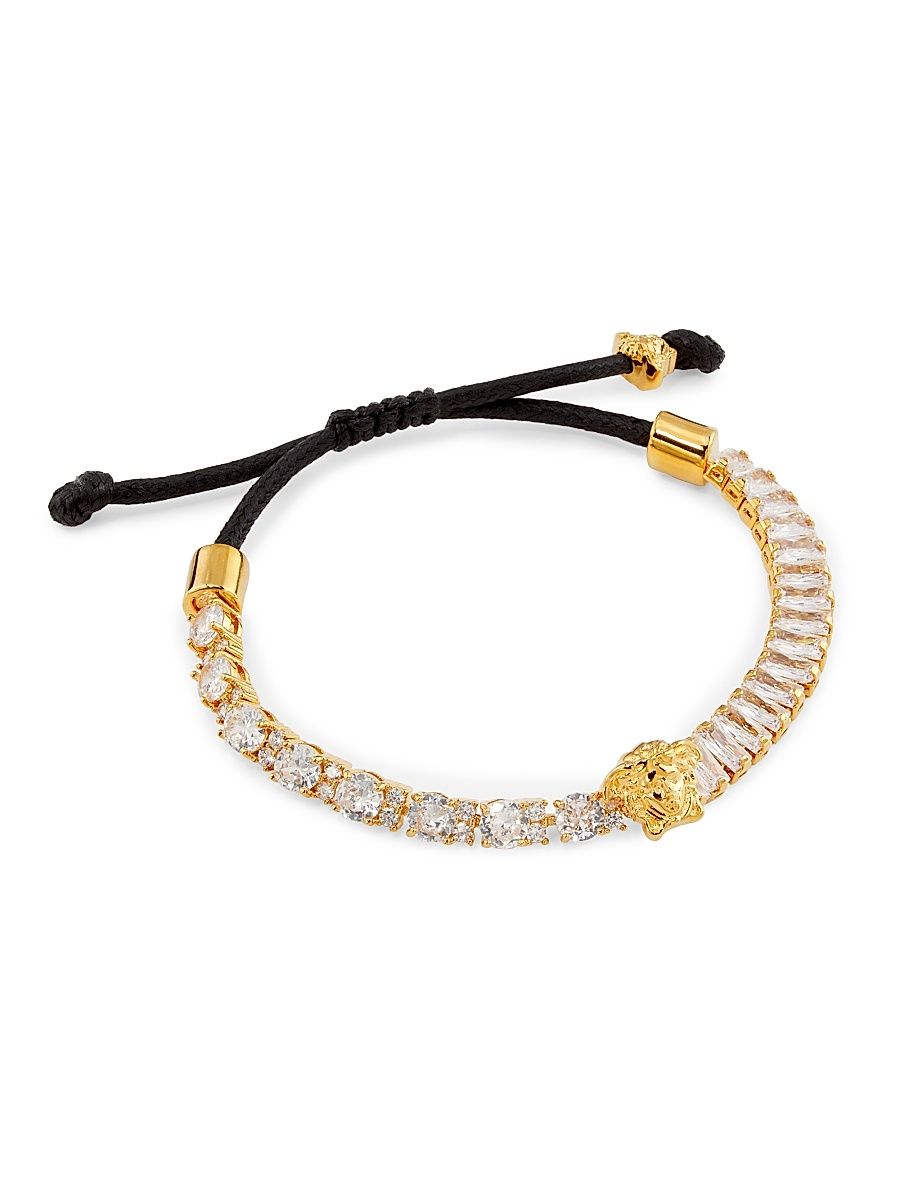 Women's Goldtone & Glass Crystal Cord Bracelet - Versace Gold Crystal Black
