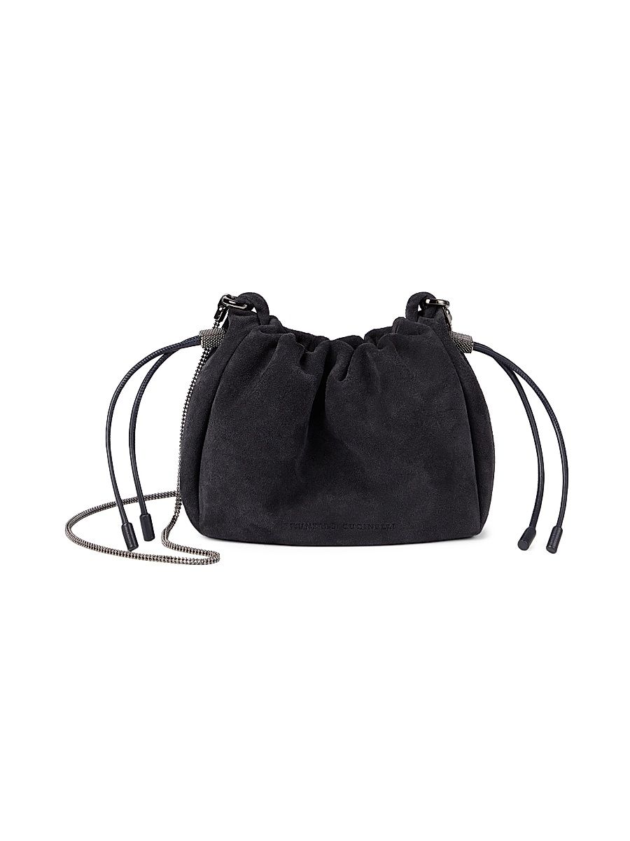 Women's Mellow Mini Bucket Bag in Suede - Night