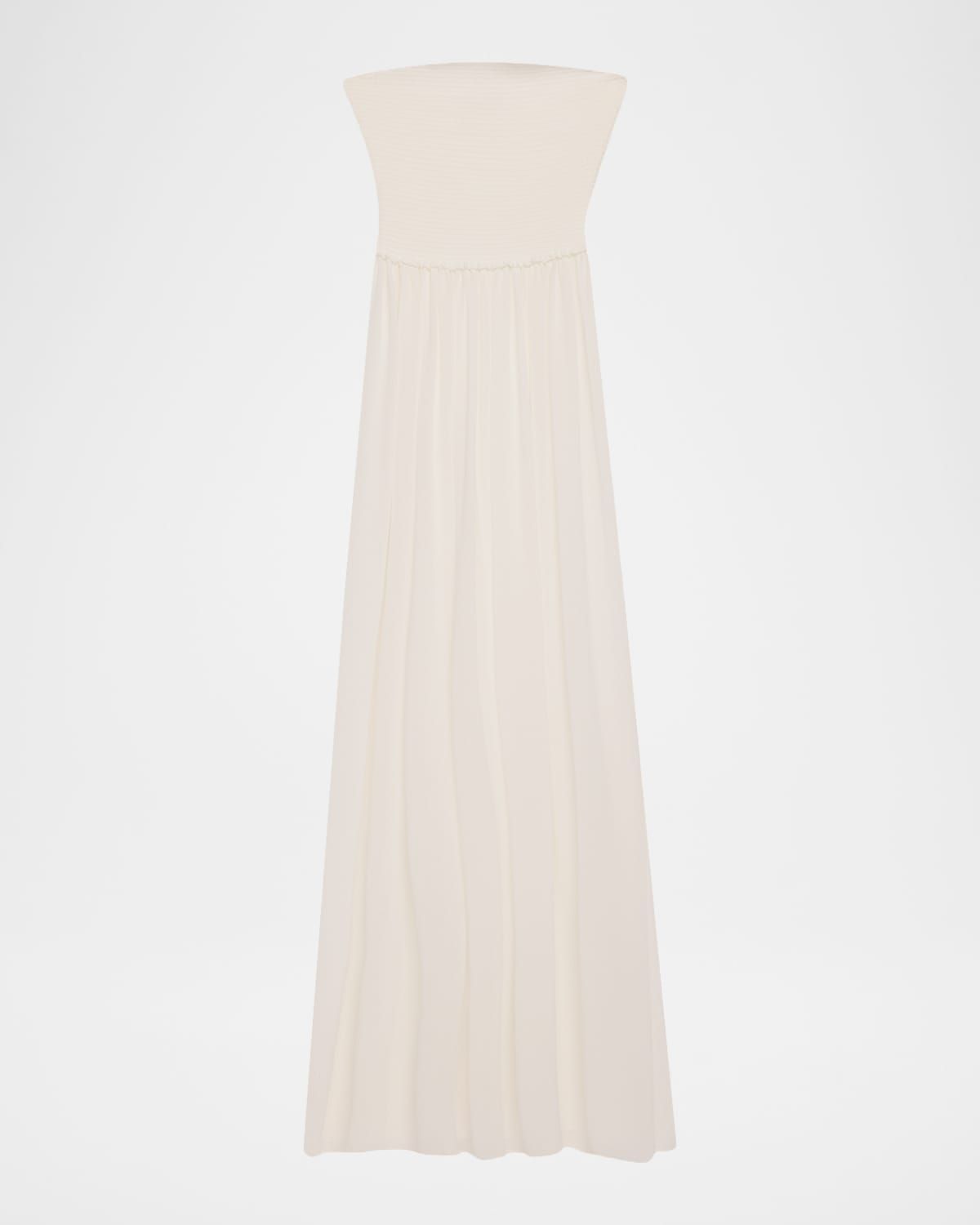 Calista Smocked Strapless Side-Split Coverup Dress