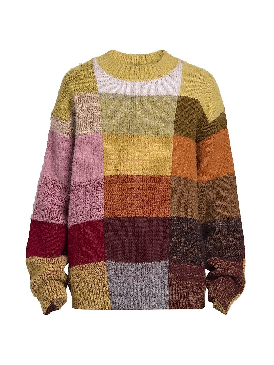 Men's Marti Colorblocked Wool-Blend Sweater - Mustard - Size Medium