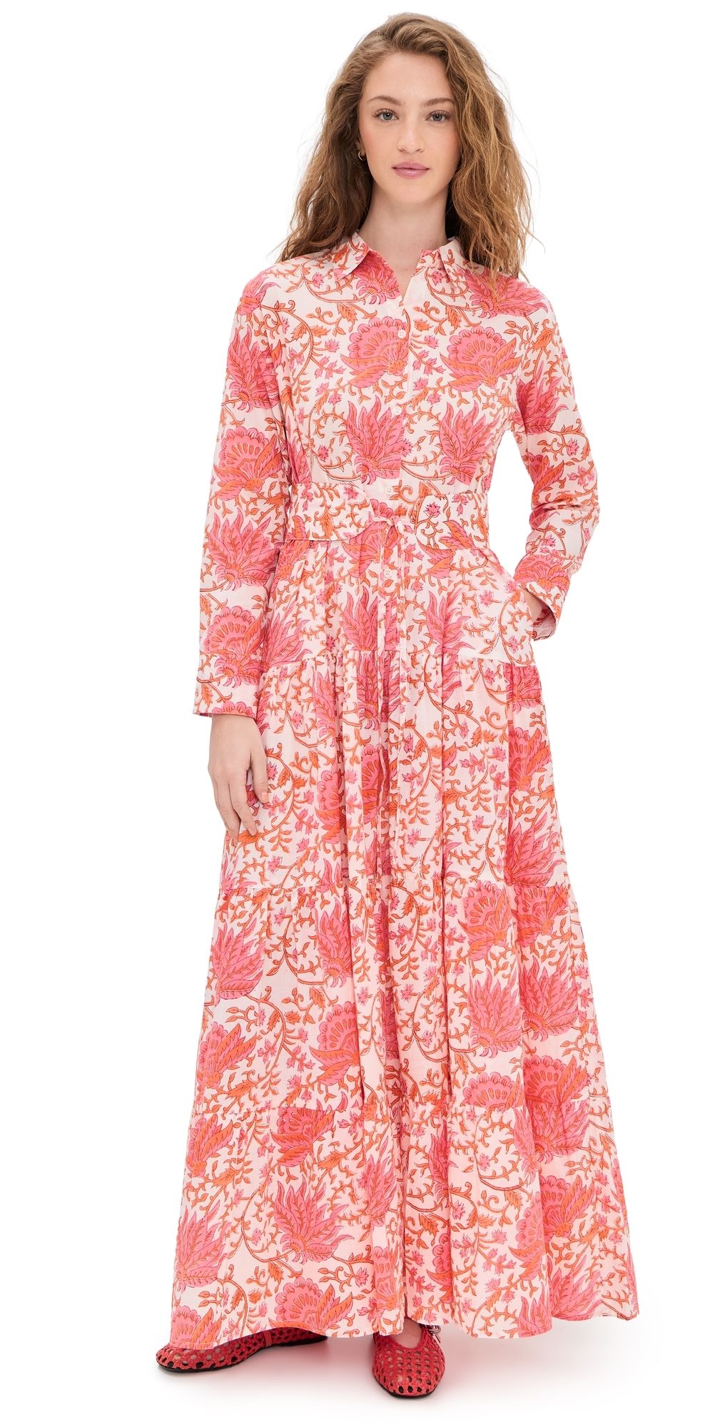 Guadalupe Design Meredith Floral Dress Coral S