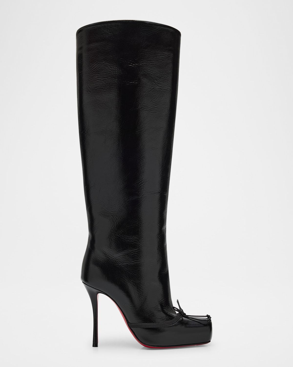 100mm Cassia Nodo Leather Knee Boots