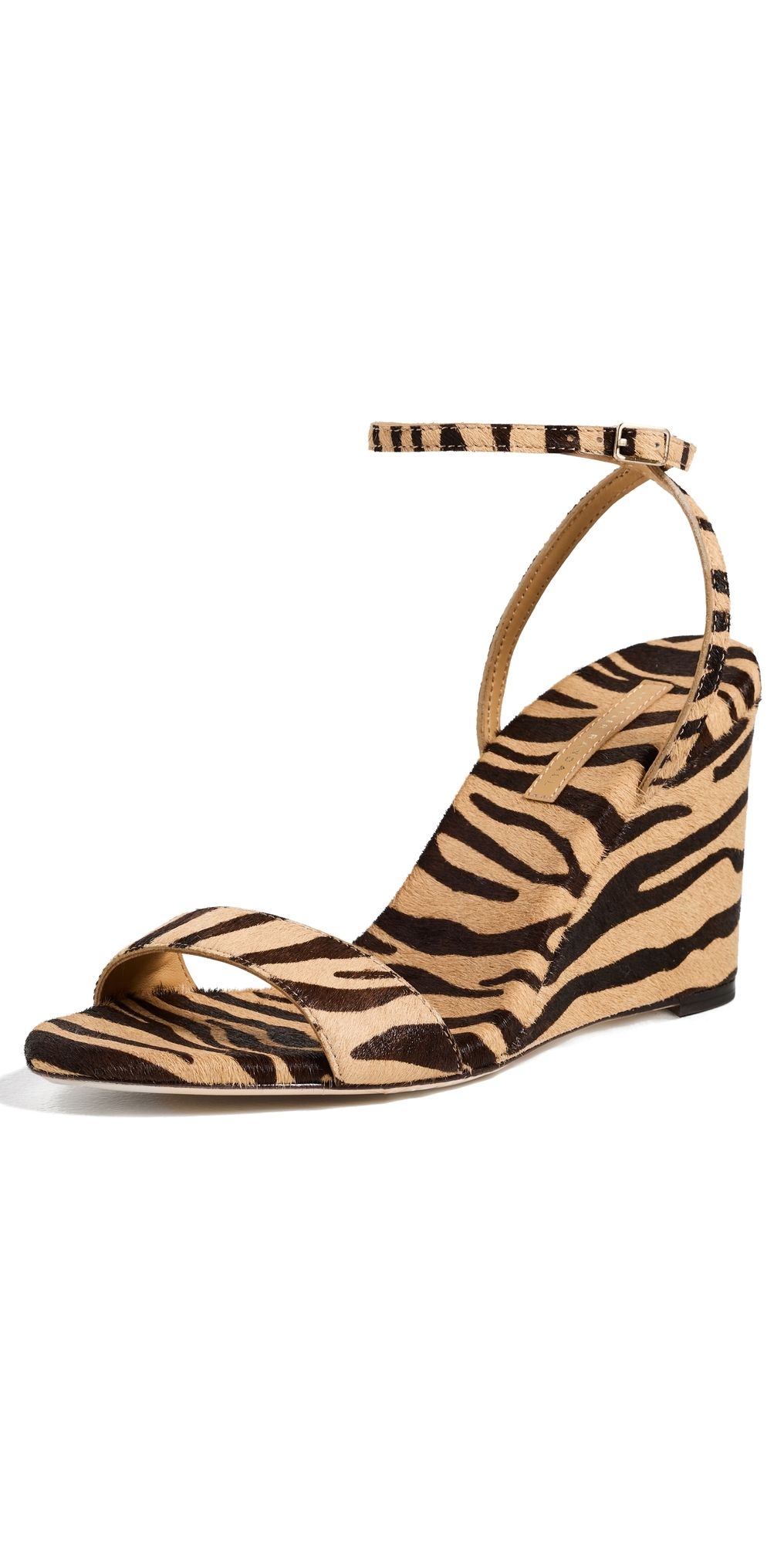 Loeffler Randall Gavi Wedge Sandals Zebra 11