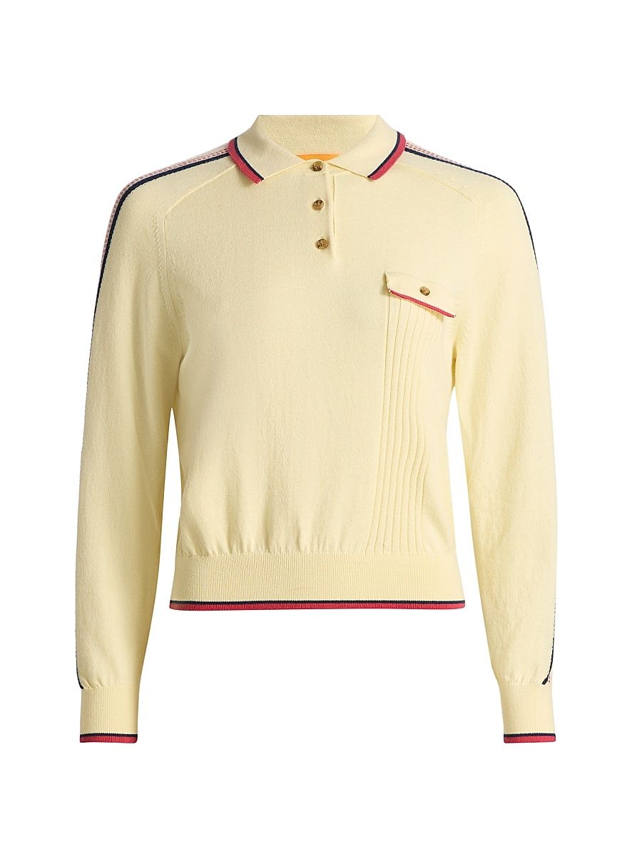 Women's Relay Cashmere Polo Sweater - Mist - Size XS