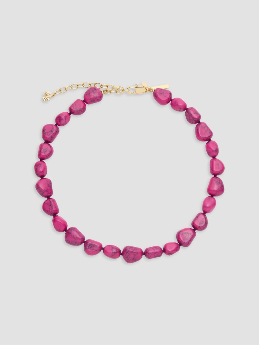 Lele Sadoughi Women's Wildberry 14K-Gold-Plated & Marble Beaded Necklace - Wildberry