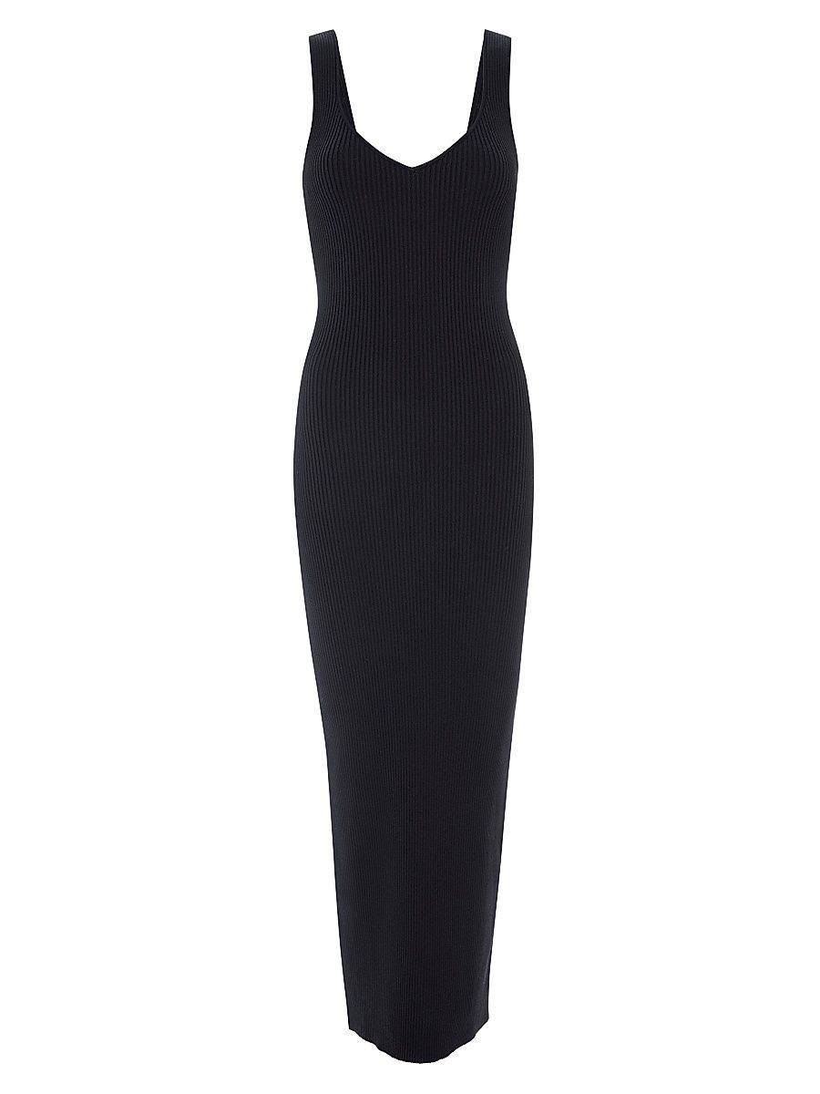 Women's Virgo Rib-Knit Sleeveless Body-Con Dress - Black - Size XS