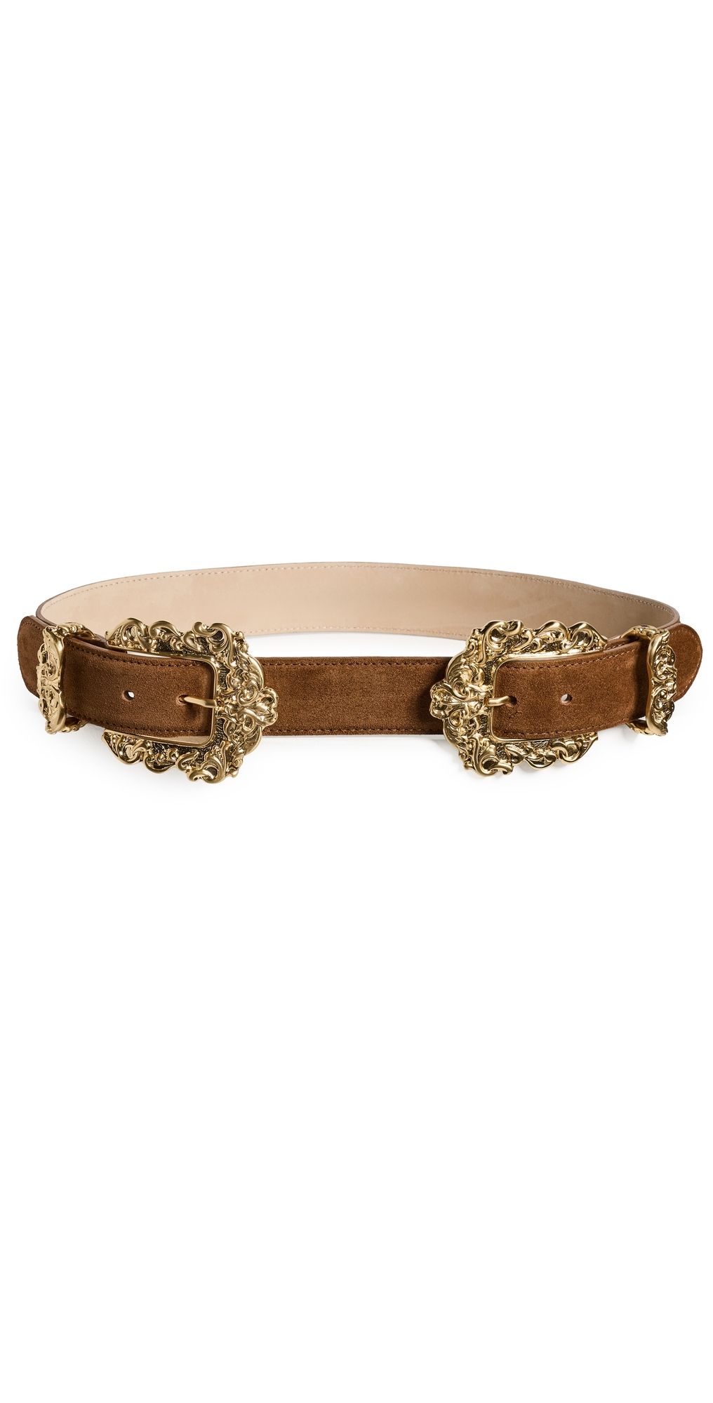 L'AGENCE Chayenne Ornate Double Belt Tobacco Suede XS