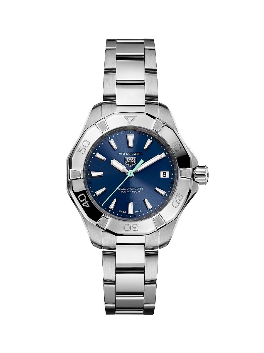 Women's Aquaracer Professional 200 Solargraph Stainless Steel Bracelet Watch/34MM - Steel