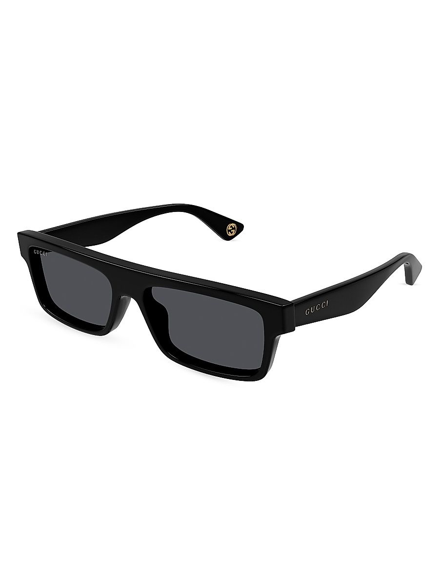 Men's Aspen GG1616S 57MM Rectangular Sunglasses - Black Dark Grey