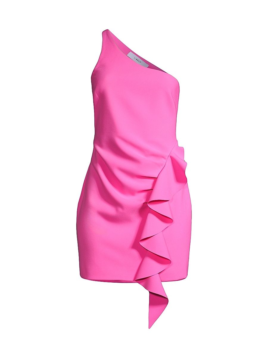 Women's Tyra One-Shoulder Minidress - Pink Sugar - Size 10