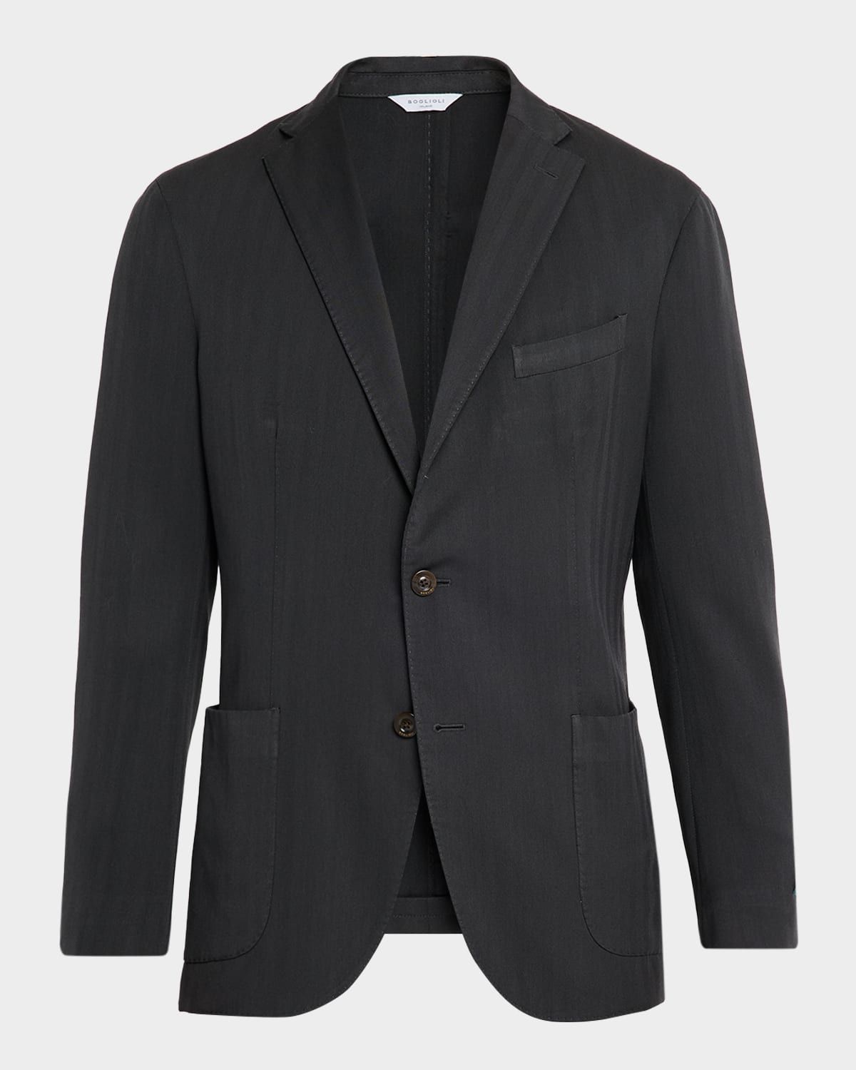 Men & apos;s Herringbone Two-Button Wool Jacket