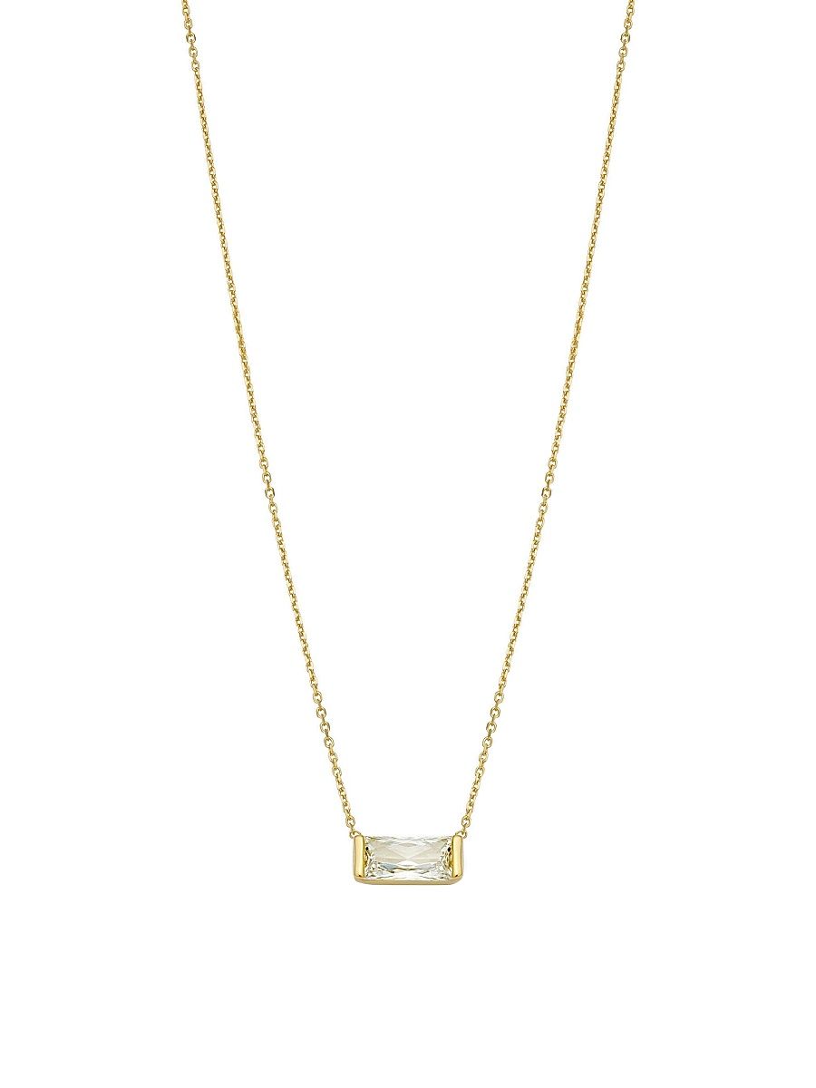 Women's 14K Yellow Gold Fresco Baguette Bold Pendant Necklace - Yellow Gold