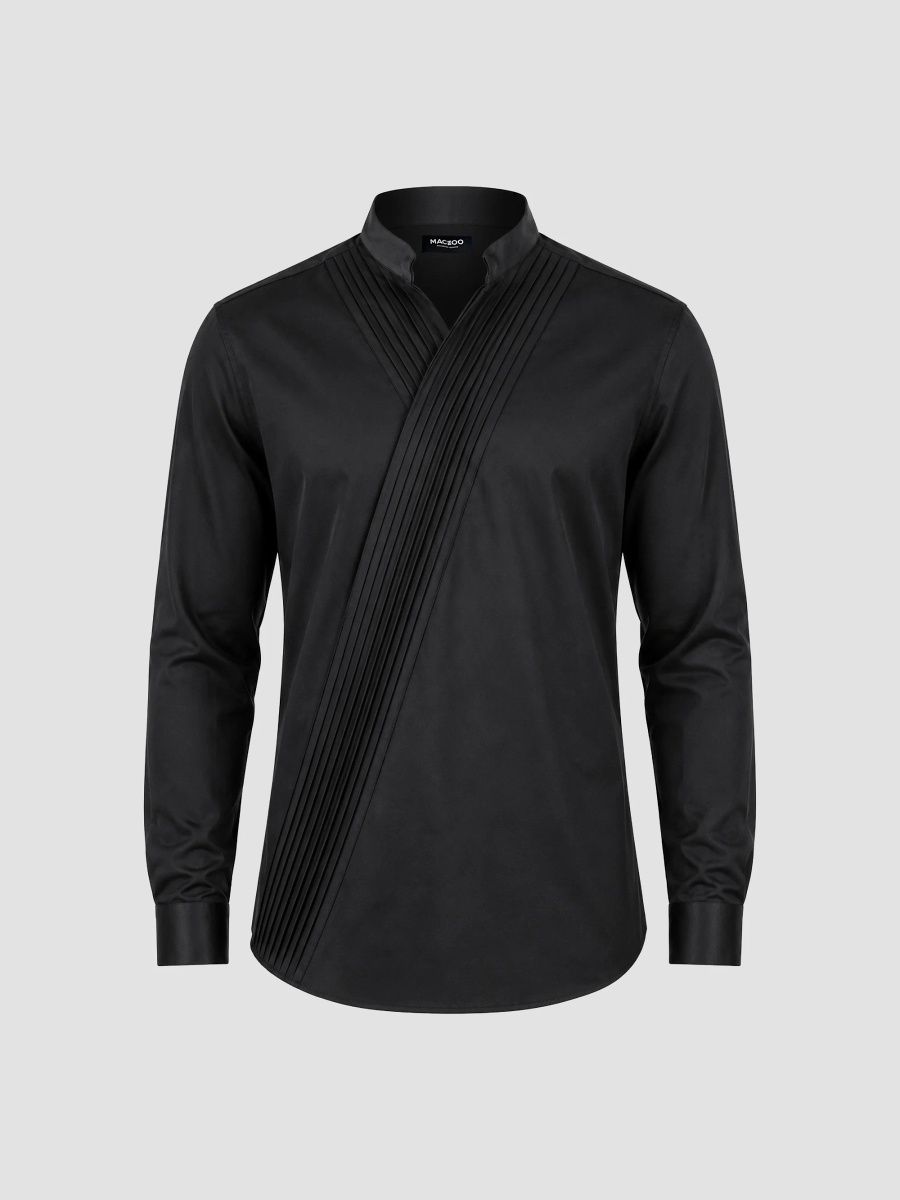 Maceoo Men's Kymono Shirt - Black - Size Medium