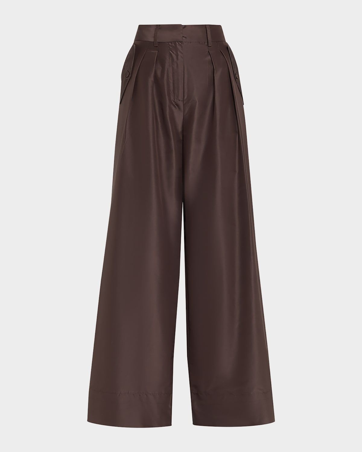 Charlie Wide-Leg Silk-Blend Pants