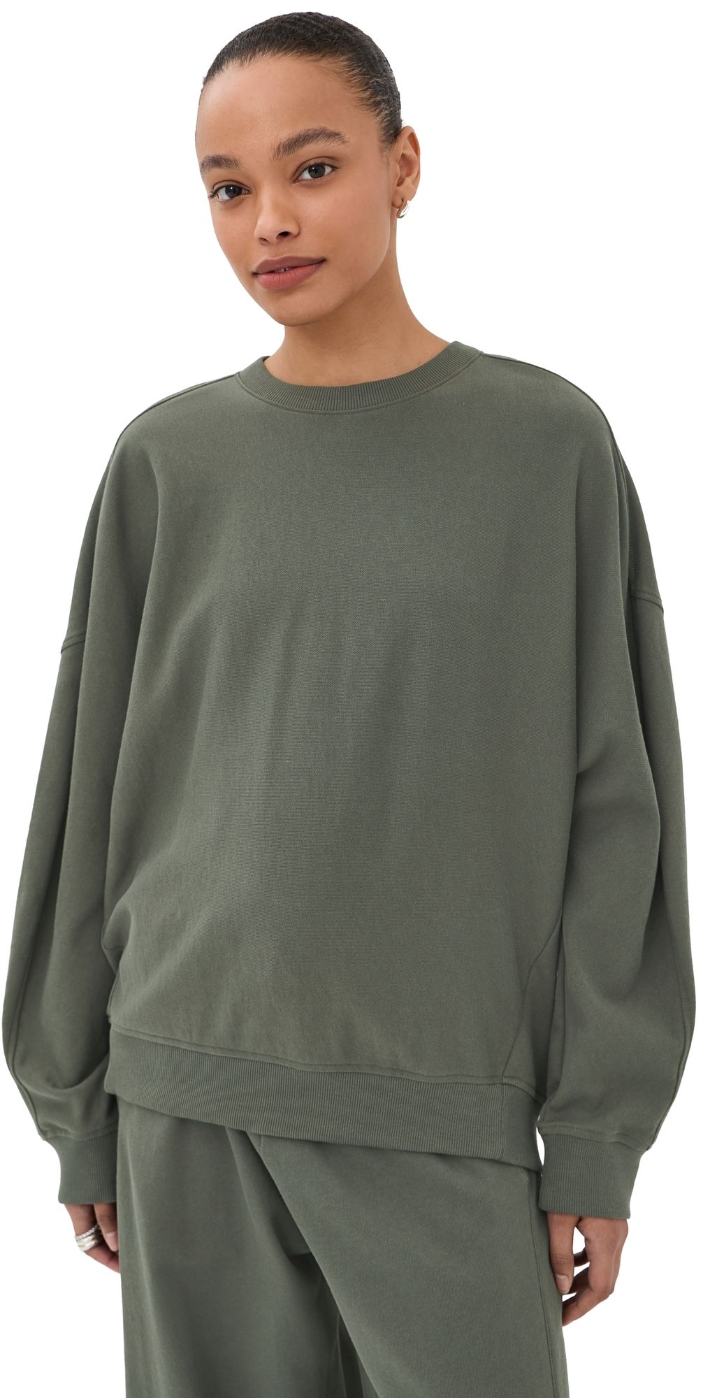 Tibi Lightweight Sweatshirt Olive S