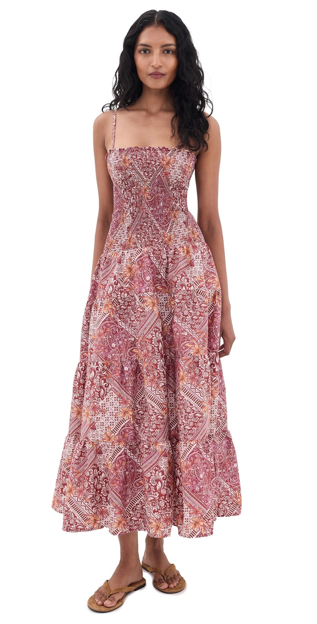 Peixoto Clementine Maxi Dress Burgundy Blush XL