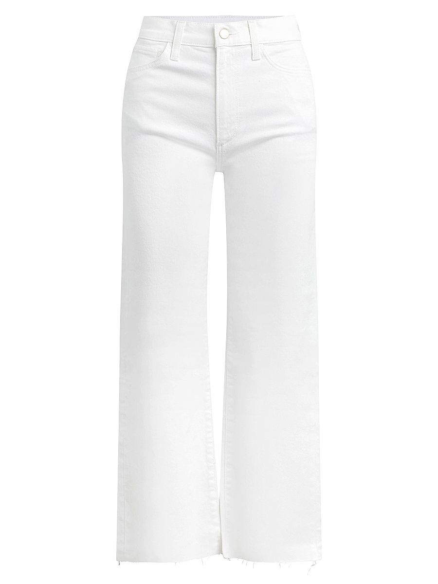 Women's Blake Wide-Leg Raw-Hem Denim Pants - White - Size 32
